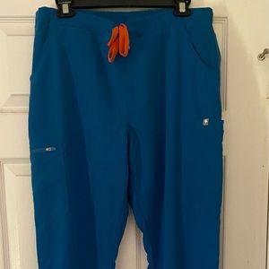 Figs Yola skinny scrub pants TALL Caribbean blue
